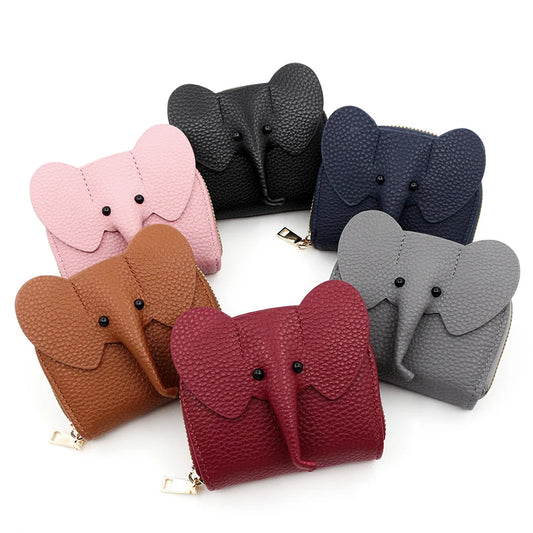 Cute Elephant Women’s Zip Card Wallet