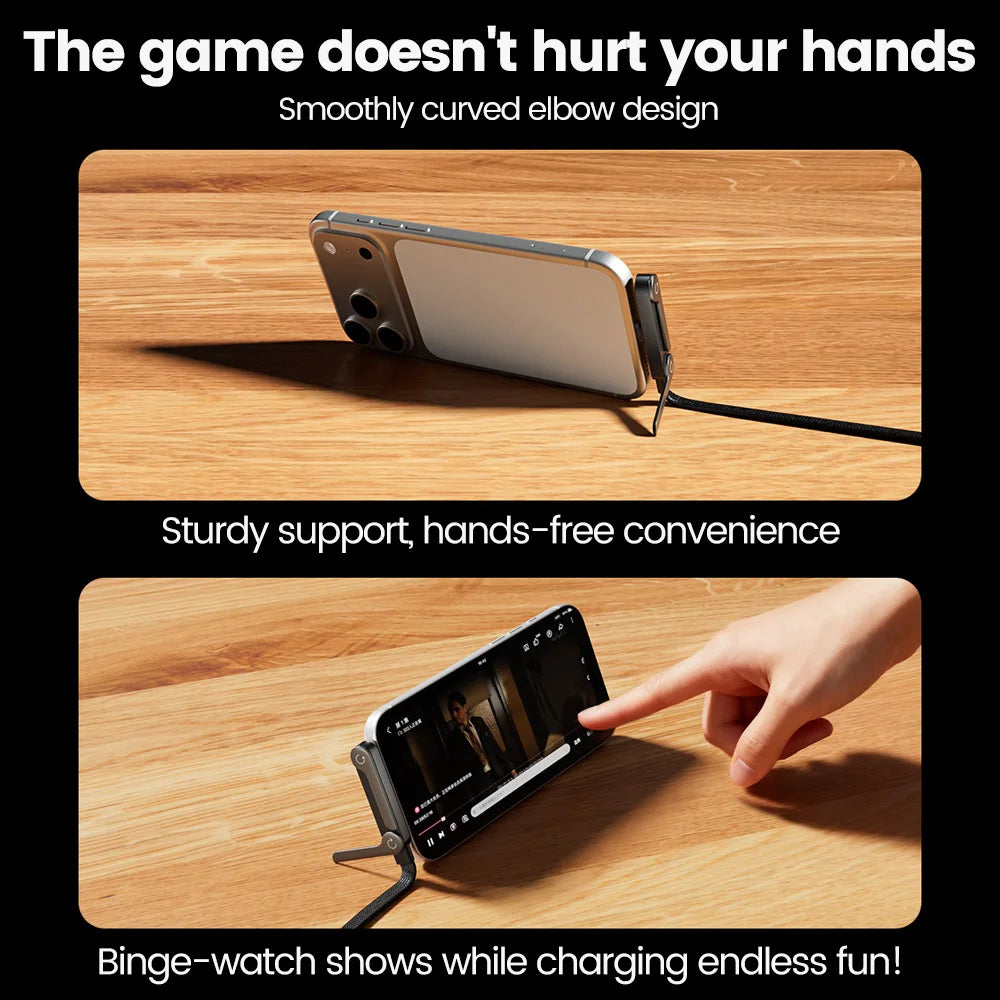65W USB Fast Charging Cable with Phone Holder