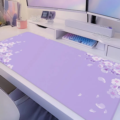 Purple Sakura Blossom Desk Mat
