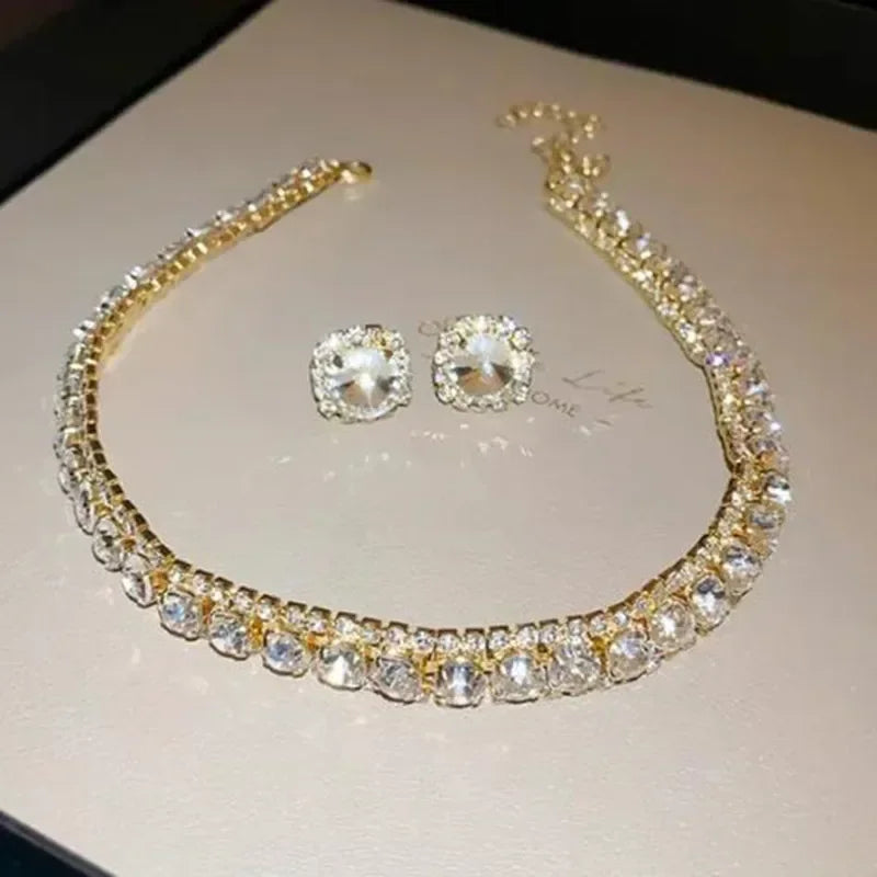 Colorful Crystal Necklace & Earring Set