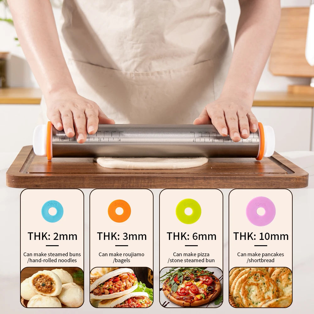 13.78 Inch Stainless Steel Adjustable Rolling Pin