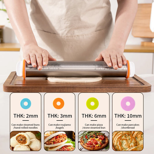 13.78 Inch Stainless Steel Adjustable Rolling Pin