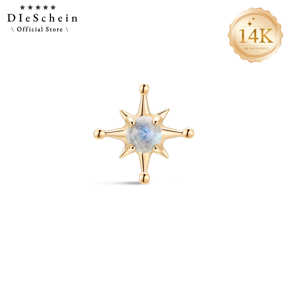 14K Solid Gold Cartilage Stud Earrings