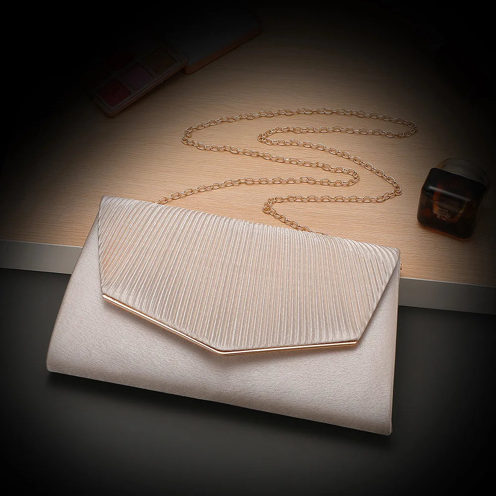 Pleated Evening Clutch Bag
