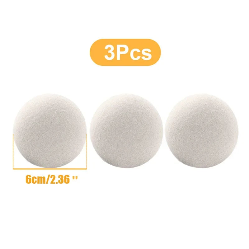 Natural Wool Dryer Balls – Reusable Laundry Fabric Softener Set