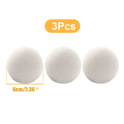 Natural Wool Dryer Balls – Reusable Laundry Fabric Softener Set