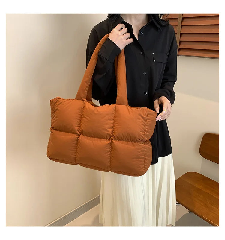 Quilted Large Capacity Tote Shoulder Bag