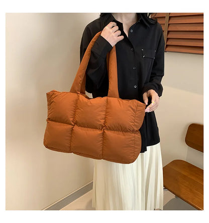 Quilted Large Capacity Tote Shoulder Bag