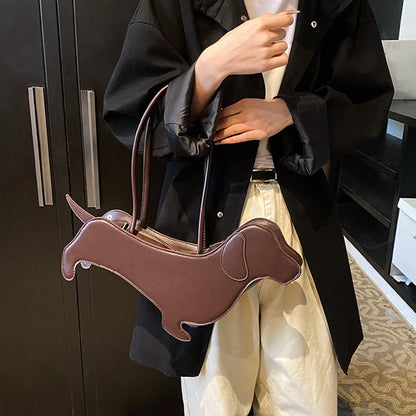 Dachshund Shaped PU Leather Shoulder Bag