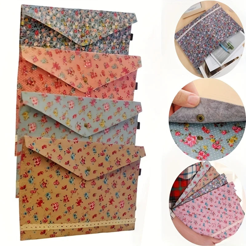 Floral Document Storage Bag