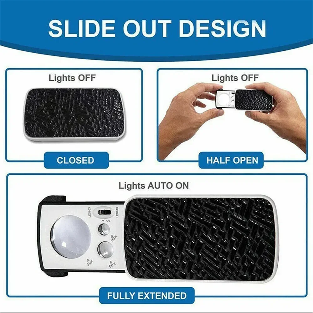 LED UV Jewelry Magnifier Loupe