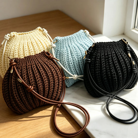 Women’s Bohemian Crochet-Style Shoulder Bag