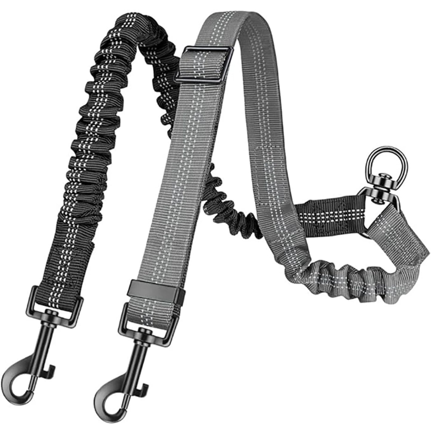 Dual Dog Leash Attachment with Bungee Strap