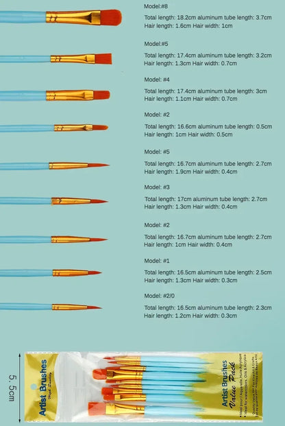 Multi-Purpose Artist Paint Brush Set