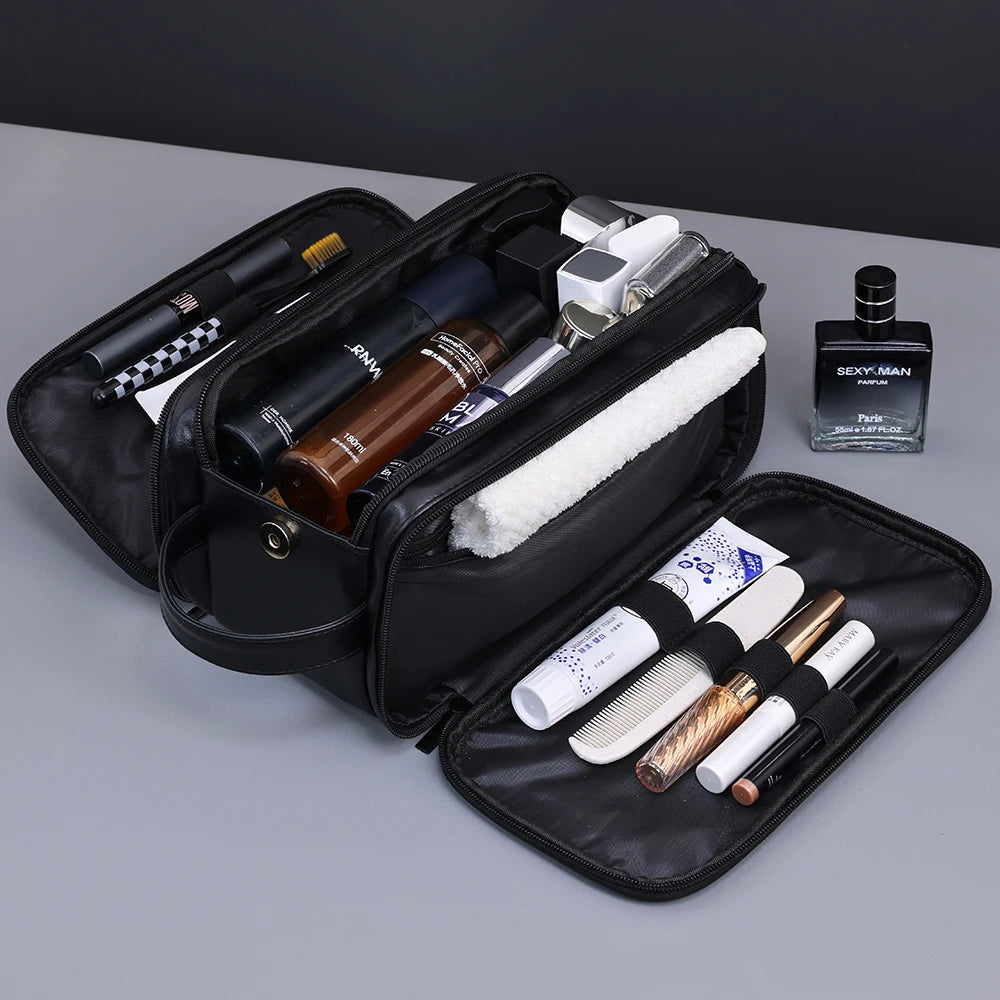 Travel PU Leather Toiletry Organizer Bag