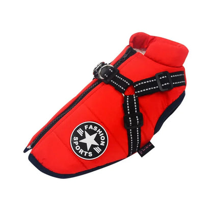 Waterproof Dog Jacket with Integrated Harness