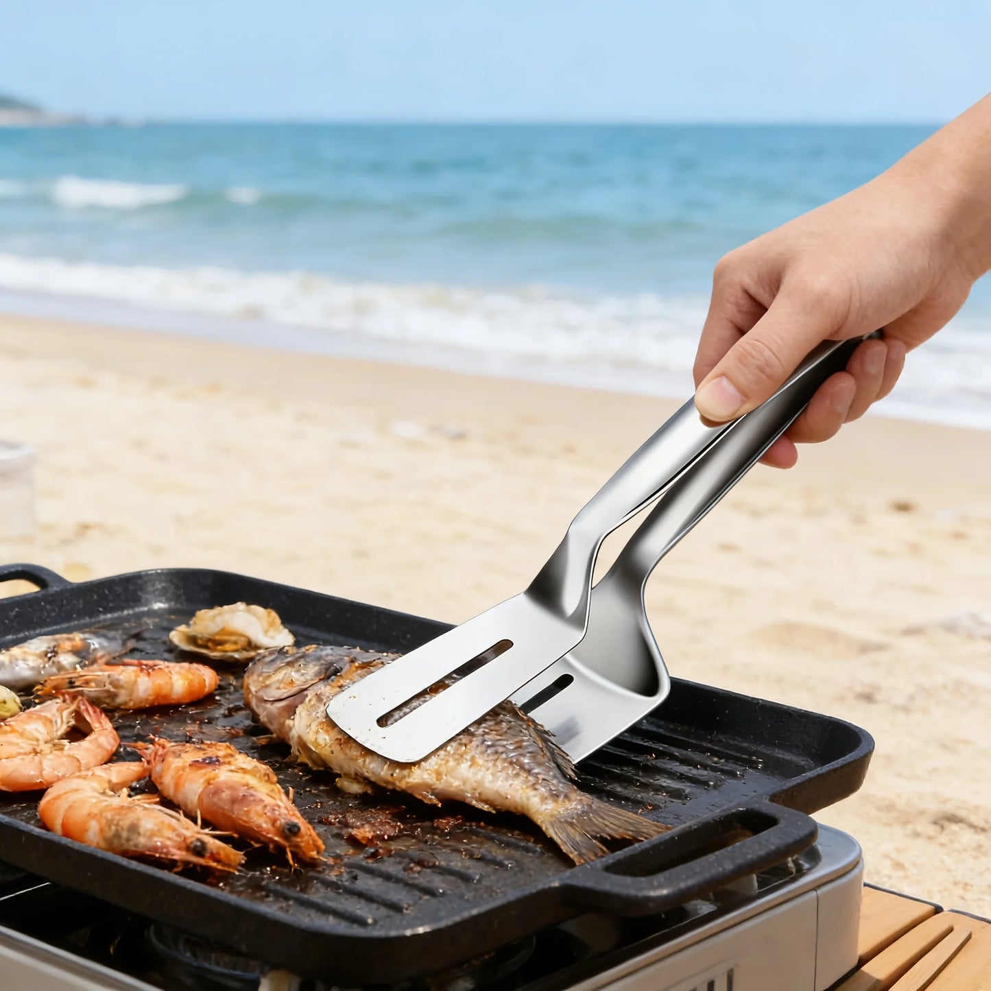 Double-Sided Cooking Tongs for Grilling & Frying