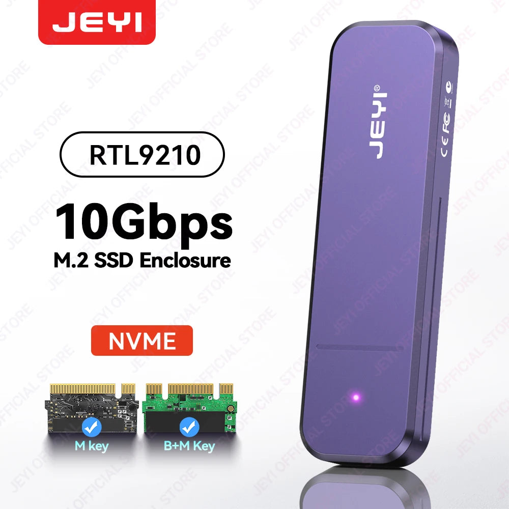 JEYI USB-C M.2 SSD Enclosure with NVMe/SATA Dual Protocol, UASP, TRIM & S.M.A.R.T Support
