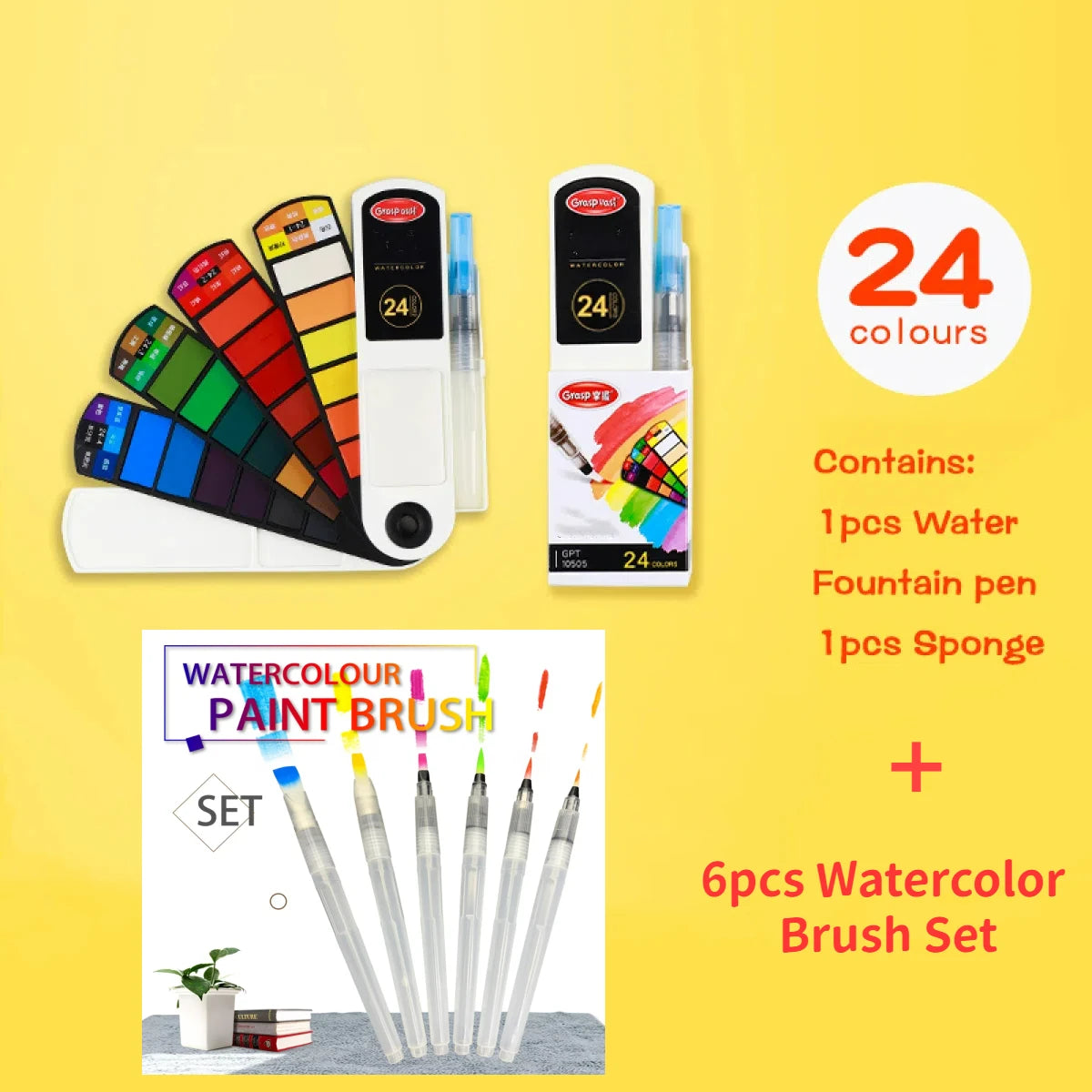 Portable Watercolour Paint Set with Folding Palette
