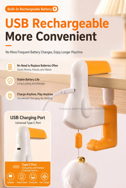Automatic Interactive Cat Teaser Ball with Desk Clamp