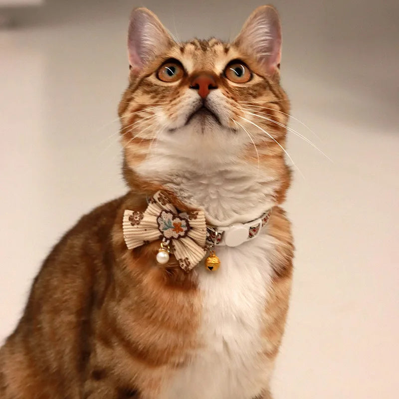 Breakaway Bowknot Cat Collar with Bell