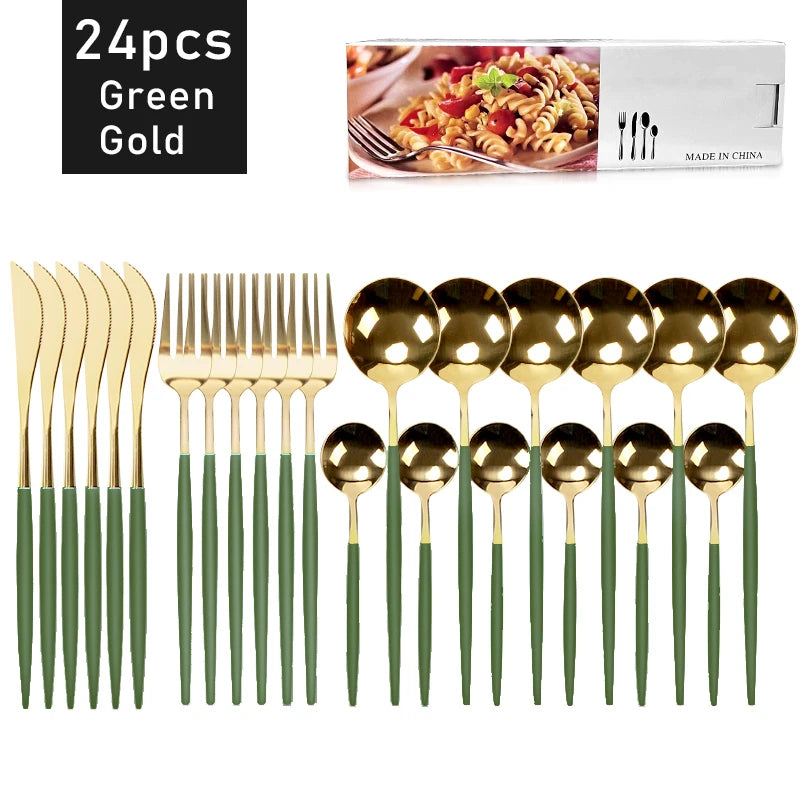 Elegant Western Flatware Set with Spoon, Fork & Knife
