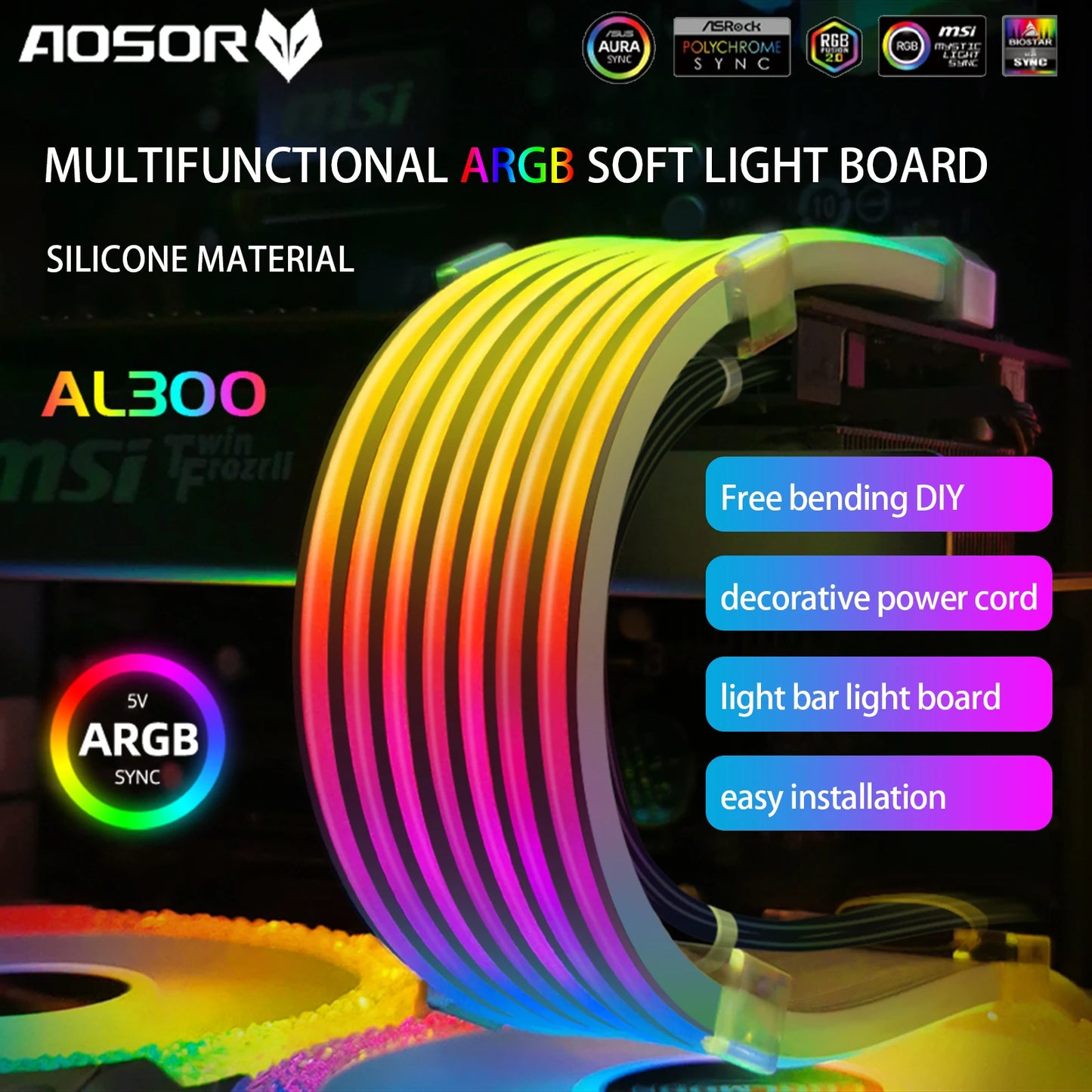 Aura Sync RGB Water Cooling Tube Lighting Sleeves