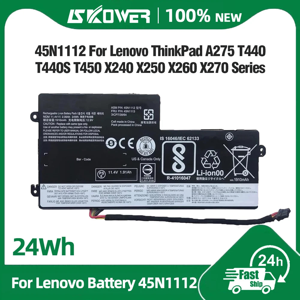 SKOWER Replacement Battery for Lenovo ThinkPad L, T, X, A, P & W Series