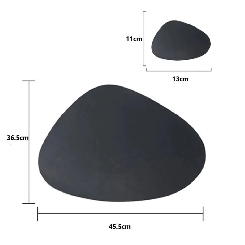 Inyahome Irregular PU Leather Placemat Set with Coaster