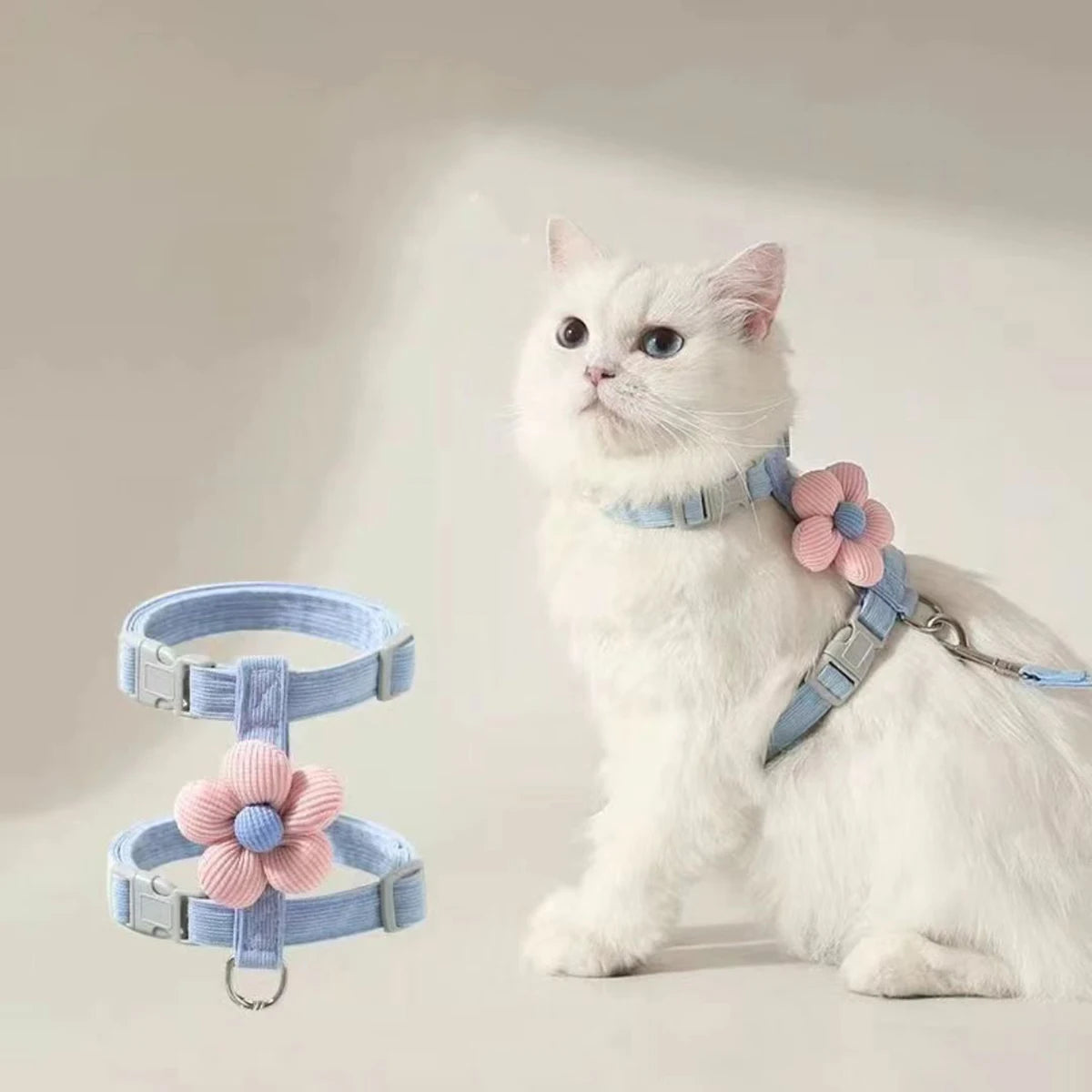Breathable Adjustable Dog & Cat Harness with Leash Set