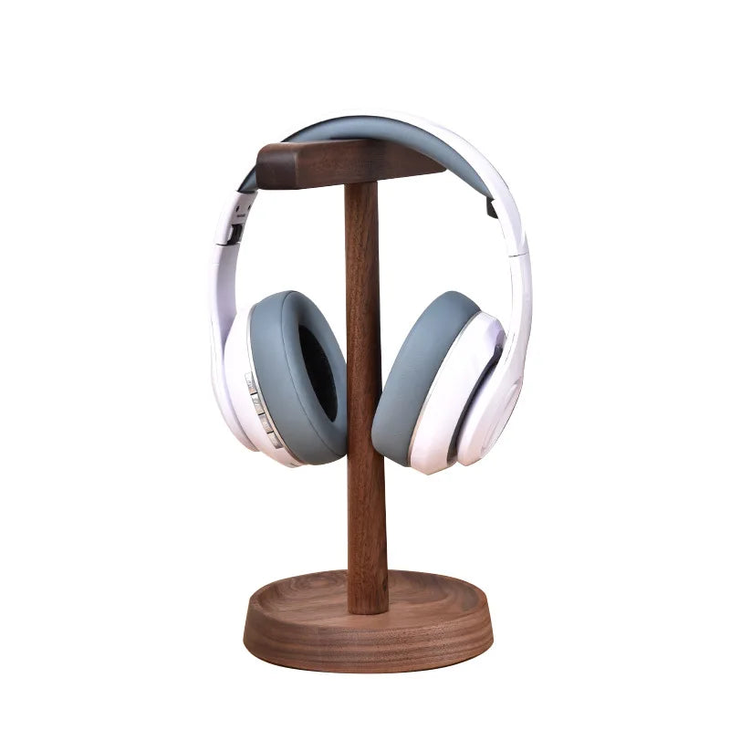 Walnut Wood Headphone Stand with Anti-Scratch Holder