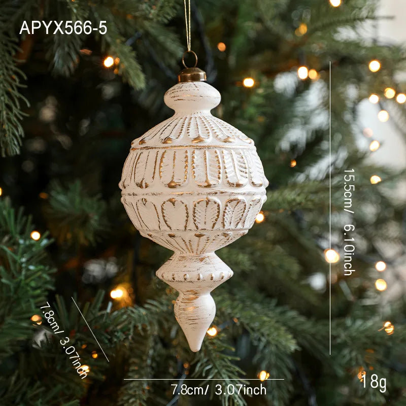 White & Gold Christmas Bauble Ornament