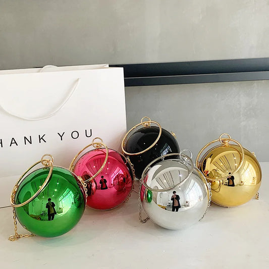 Metallic Sphere Evening Clutch Bag
