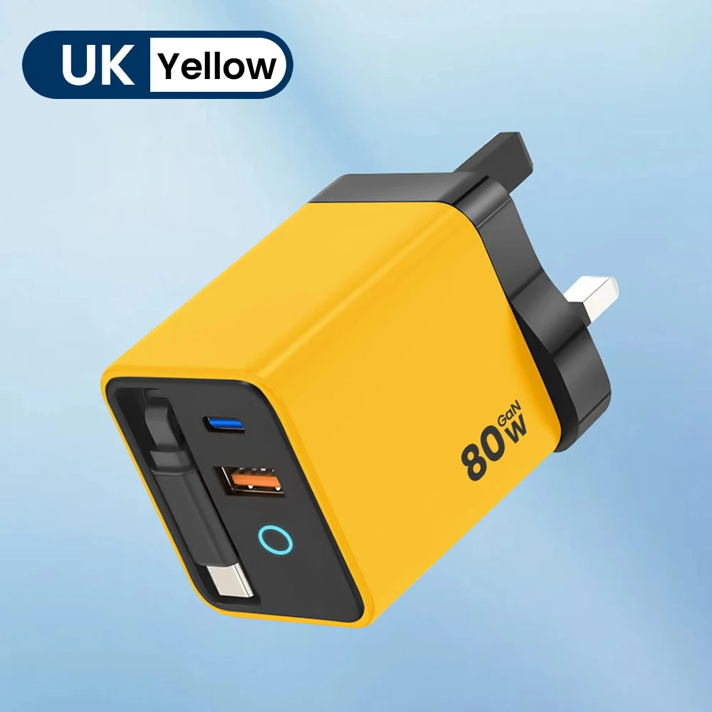 Elough 80W GaN Fast Charger with Multi-Port Cable