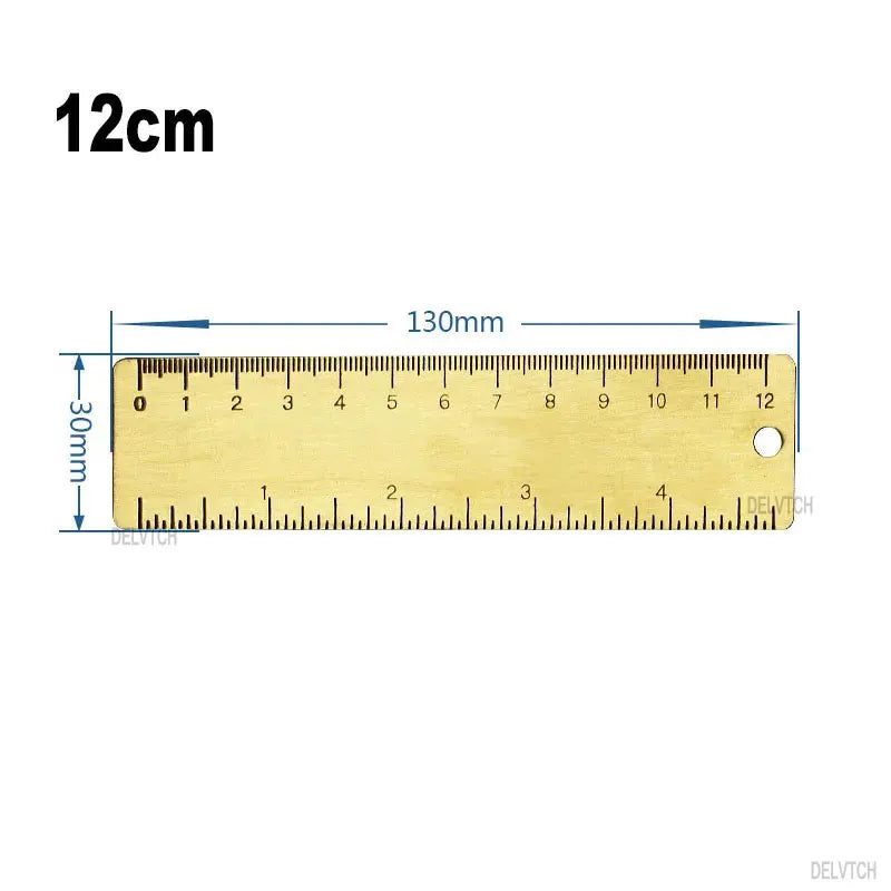 Vintage Brass Double Scale Straight Ruler