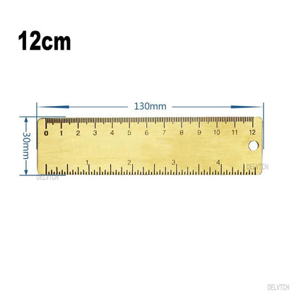 Vintage Brass Double Scale Straight Ruler