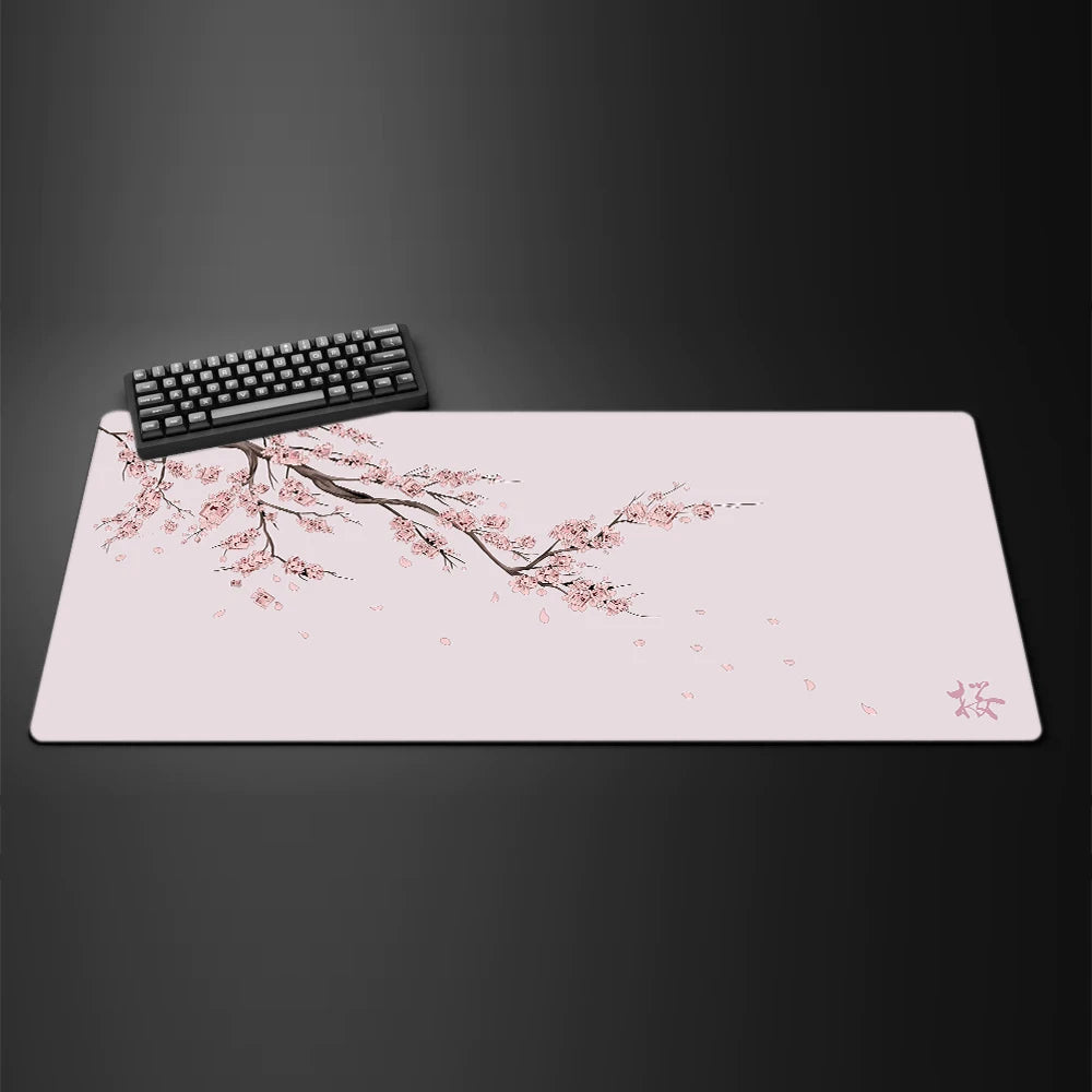 Black Sakura Extended Gaming Mouse Pad