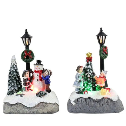 LED Christmas Village Snowman Scene