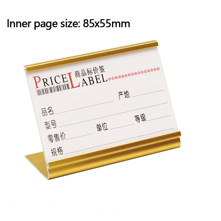 Mini Aluminum L-Shaped Sign Holder Set