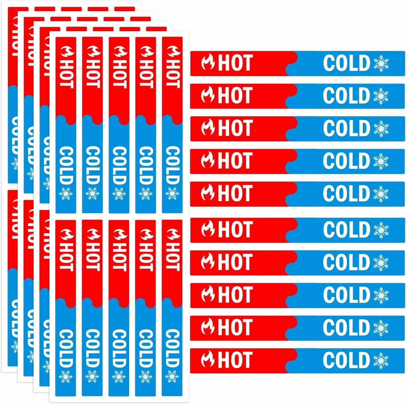 3D Hot & Cold Water Faucet Indicator Stickers