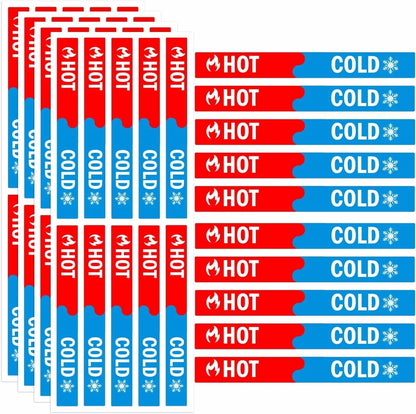 3D Hot & Cold Water Faucet Indicator Stickers