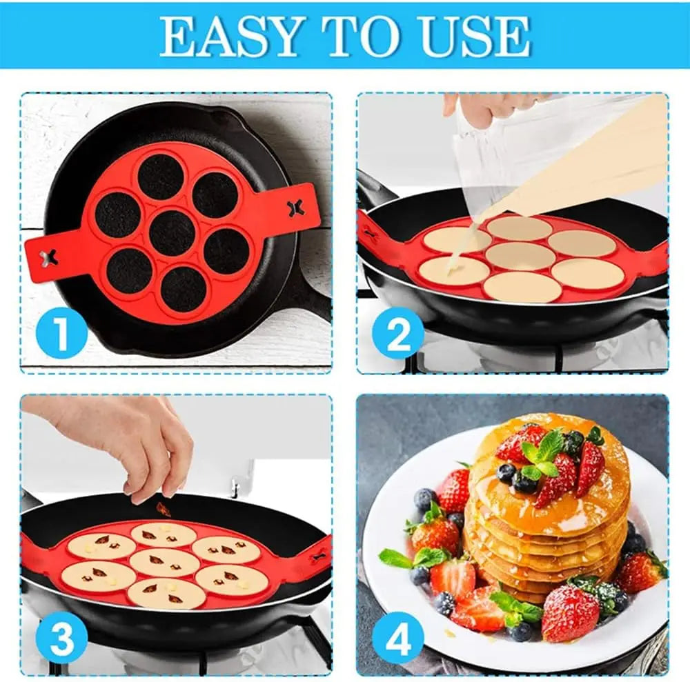 7 Hole Silicone Egg Pancake Mold