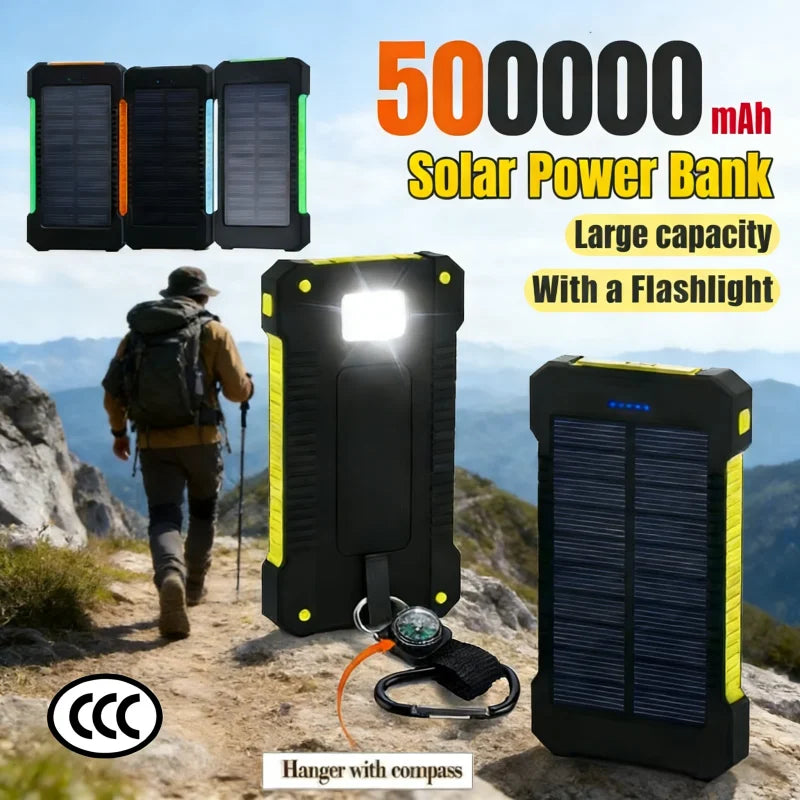 Solar Power Bank with Flashlight
