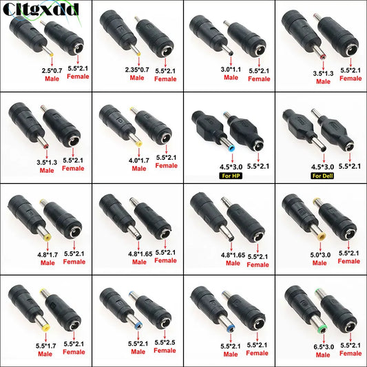 DC 5.5×2.1mm Female to Male Power Adapter Plug Set
