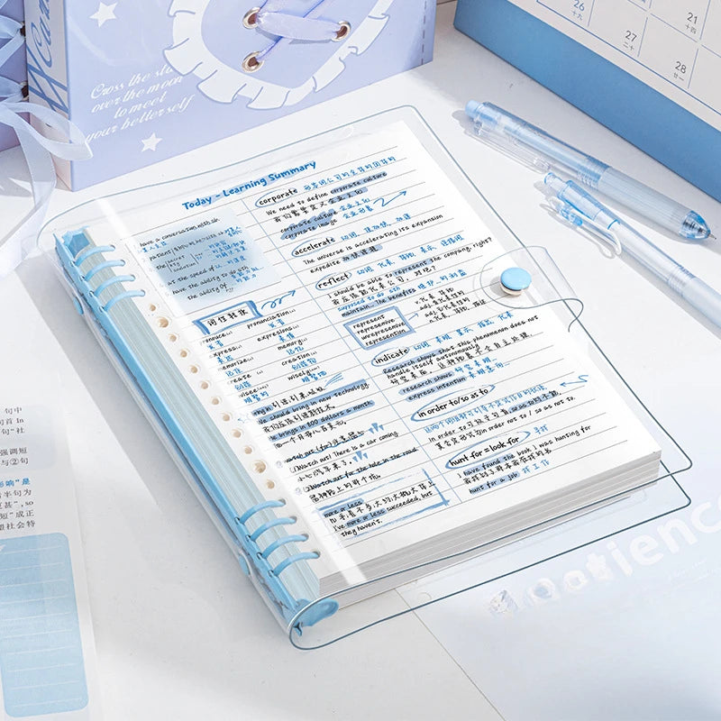 A5 Transparent PVC Binder Notebook