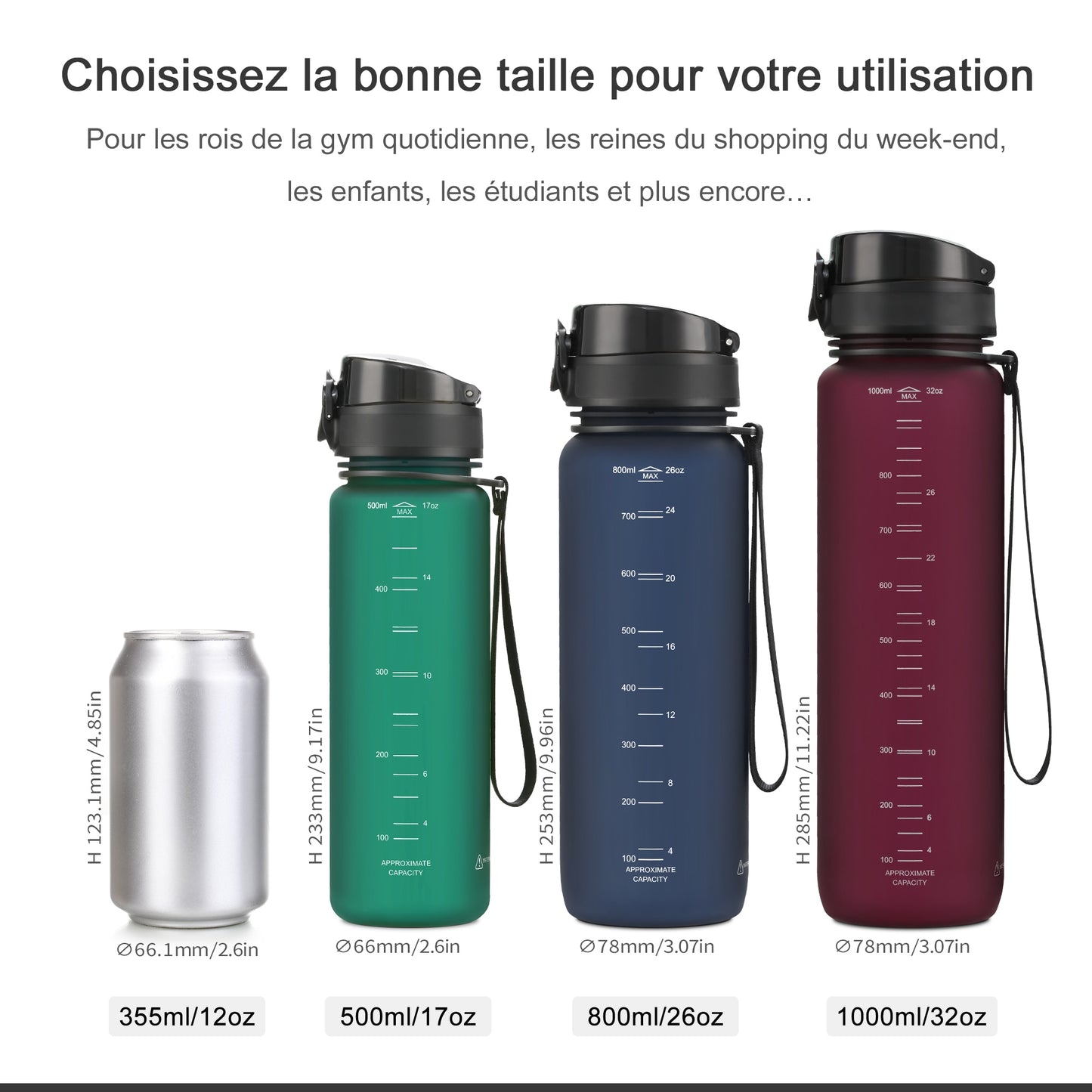 Hot Sale Sports Water Bottle 500/1000ML