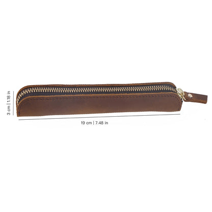 Vintage Genuine Leather Pencil Case