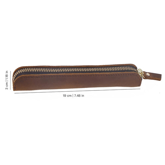 Vintage Genuine Leather Pencil Case