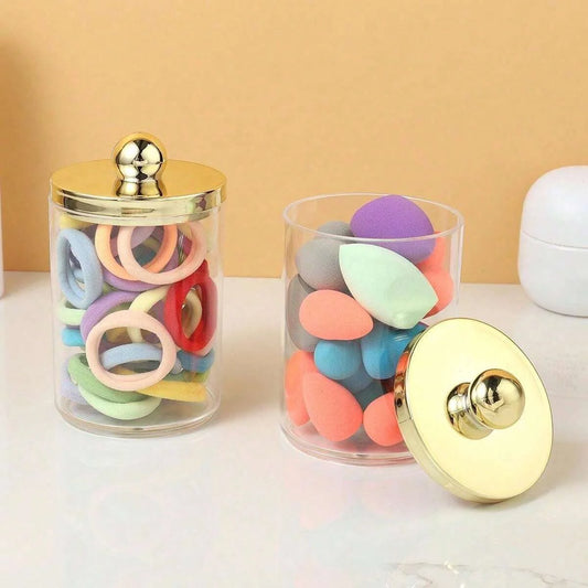 Clear Cotton Swab & Cosmetic Storage Jar