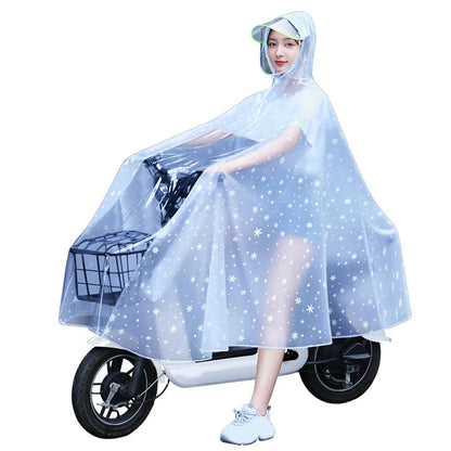 Women’s Transparent Full-Body Cycling Raincoat